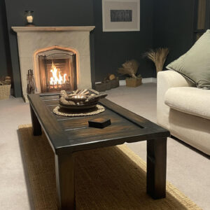 Fire Pit Solid-Walnut Coffee Table 