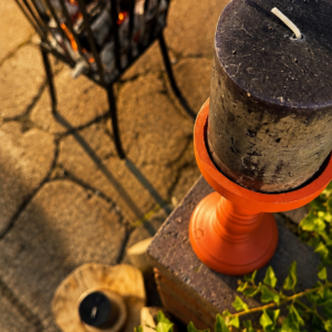 Fire Pit Sky Candle Stick & Candle